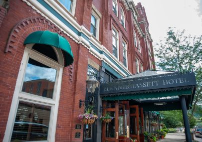 View of Blennerhassett Hotel Exterior and Patio